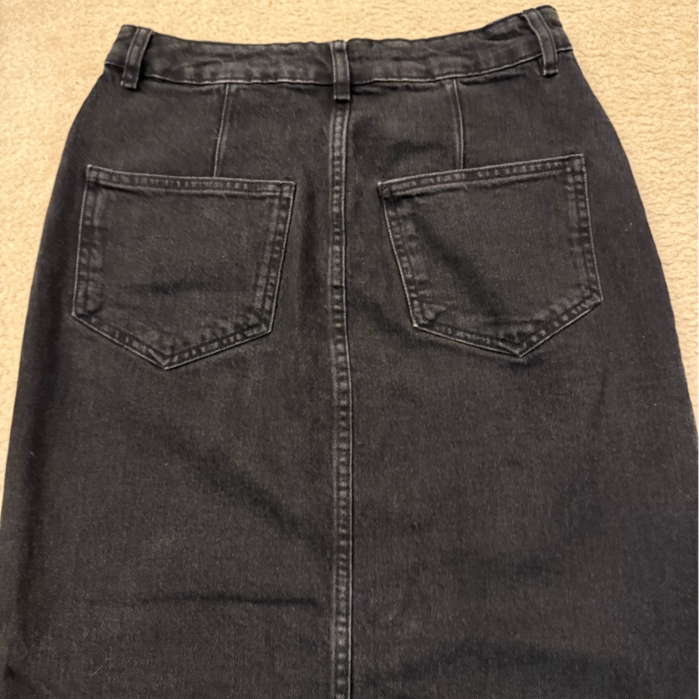 Asos long black denim skirt. Size 6 petite - Picture 10 of 14